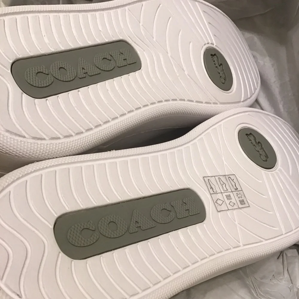 COACH ALL LEATHER OPTIC WHITE SIGNATURE SNEAKERS MENS - Picture 4 of 16